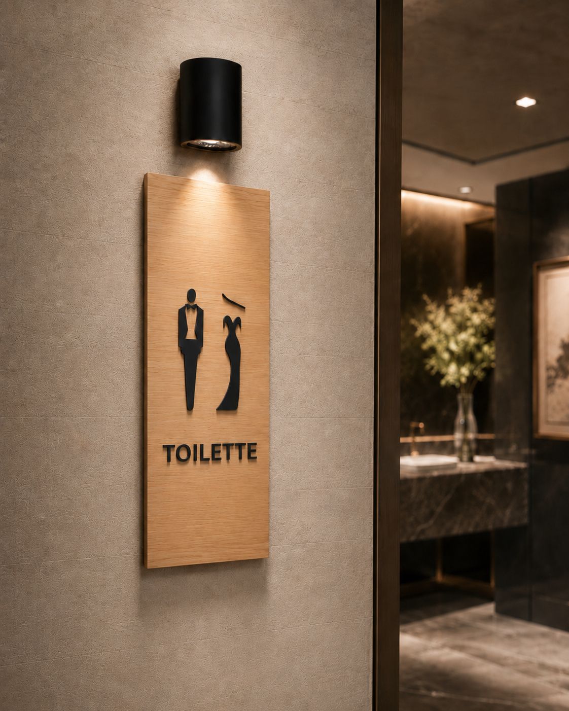 Plaque toilettes luxe