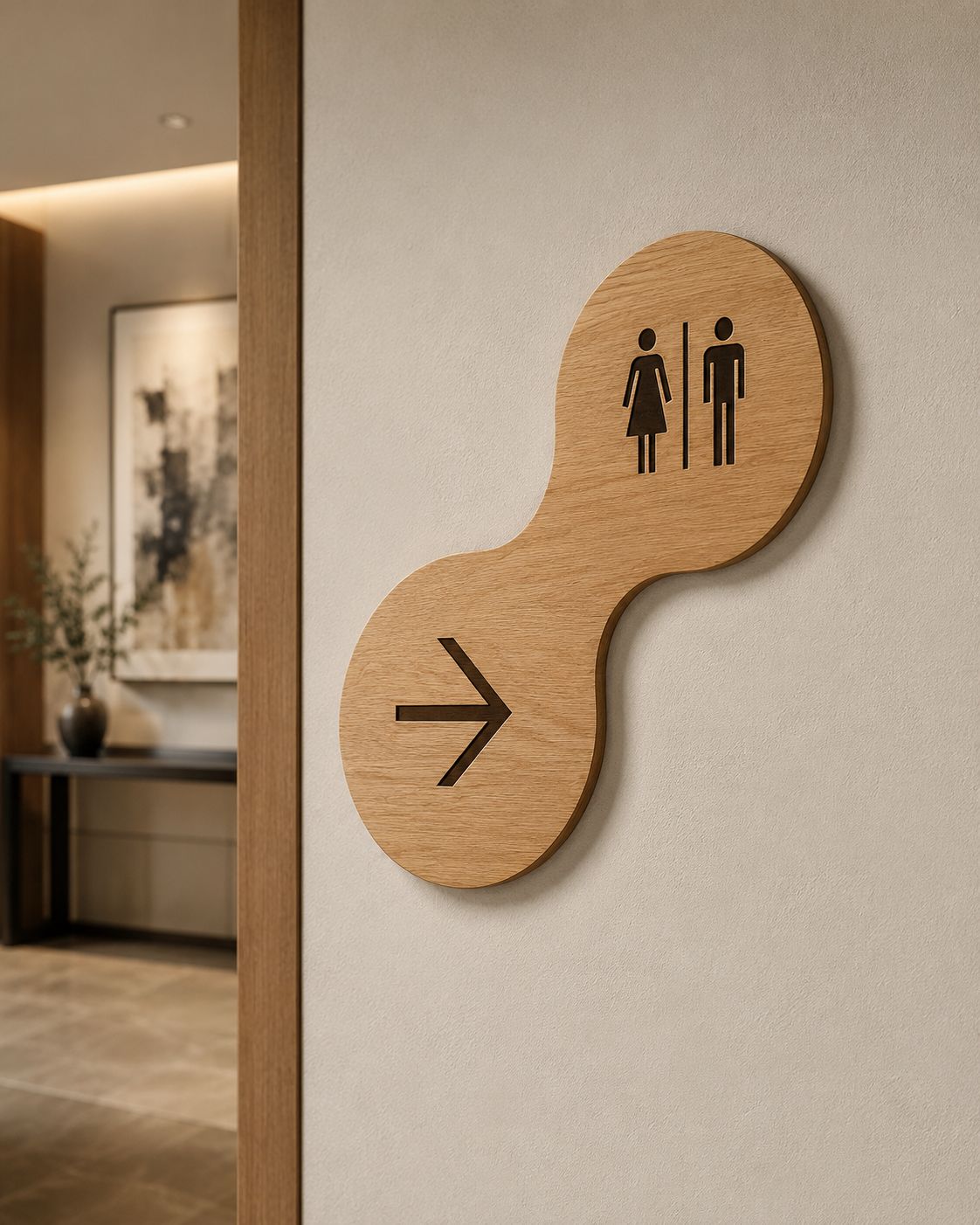 Panneau toilettes rond